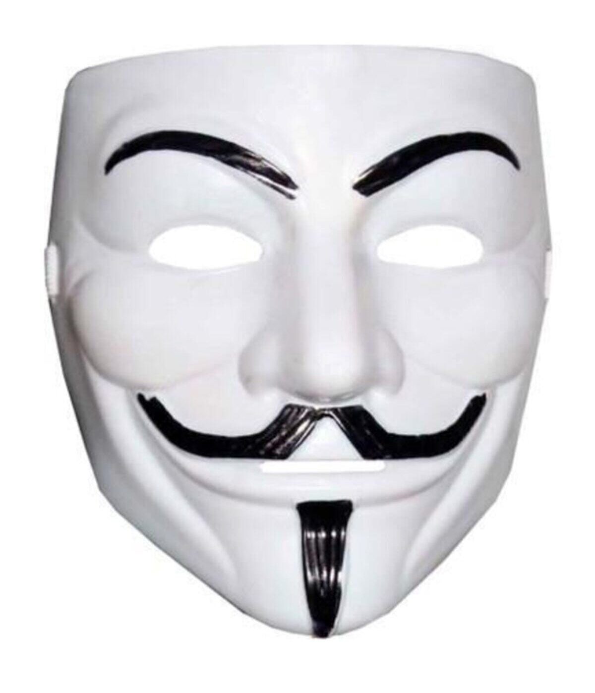 Beyaz Renk V For Vendetta Maskesi Yerli Üretim (4172)