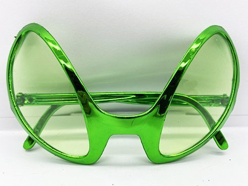 Retro Gözlük - 80 Li 90 Lı Yıllar Parti Gözlüğü Yeşil Renk 8x13 Cm (4172)