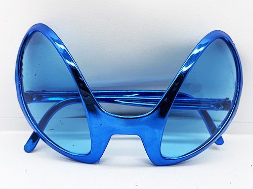 Retro Gözlük - 80 Li 90 Lı Yıllar Parti Gözlüğü Mavi Renk 8x13 Cm (4172)