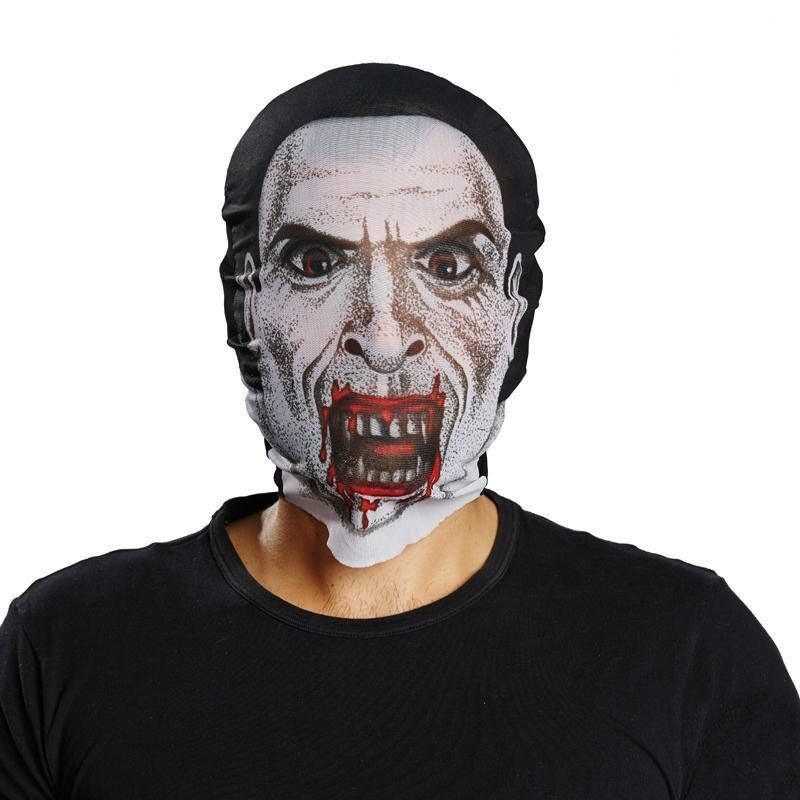 Kafaya Tam Geçmeli Bez Vampir Maskesi - Streç Korku Maskesi - 3d Baskılı Maske Model 2 (4172)