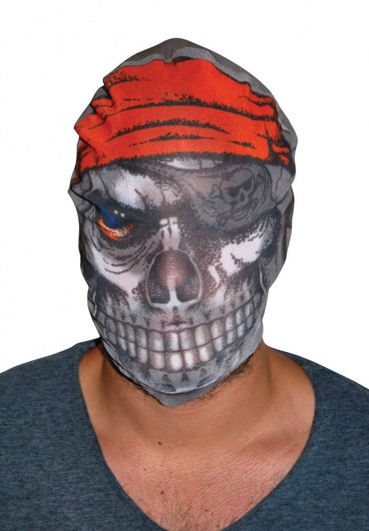 Kafaya Tam Geçmeli Bez Korsan Maskesi - Streç Korku Maskesi - 3d Baskılı Maske Model 4 (4172)