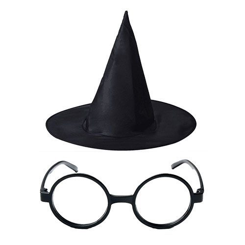Harry Potter Büyücü Şapkası Ve Harry Potter Büyücü Gözlüğü Siyah Renk (4172)