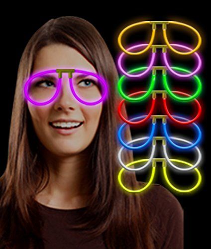 Karanlıkta Parlayan Fosforlu Glow Stick Gözlük Fosforlu Renkli Gözlük 6 Adet (4172)