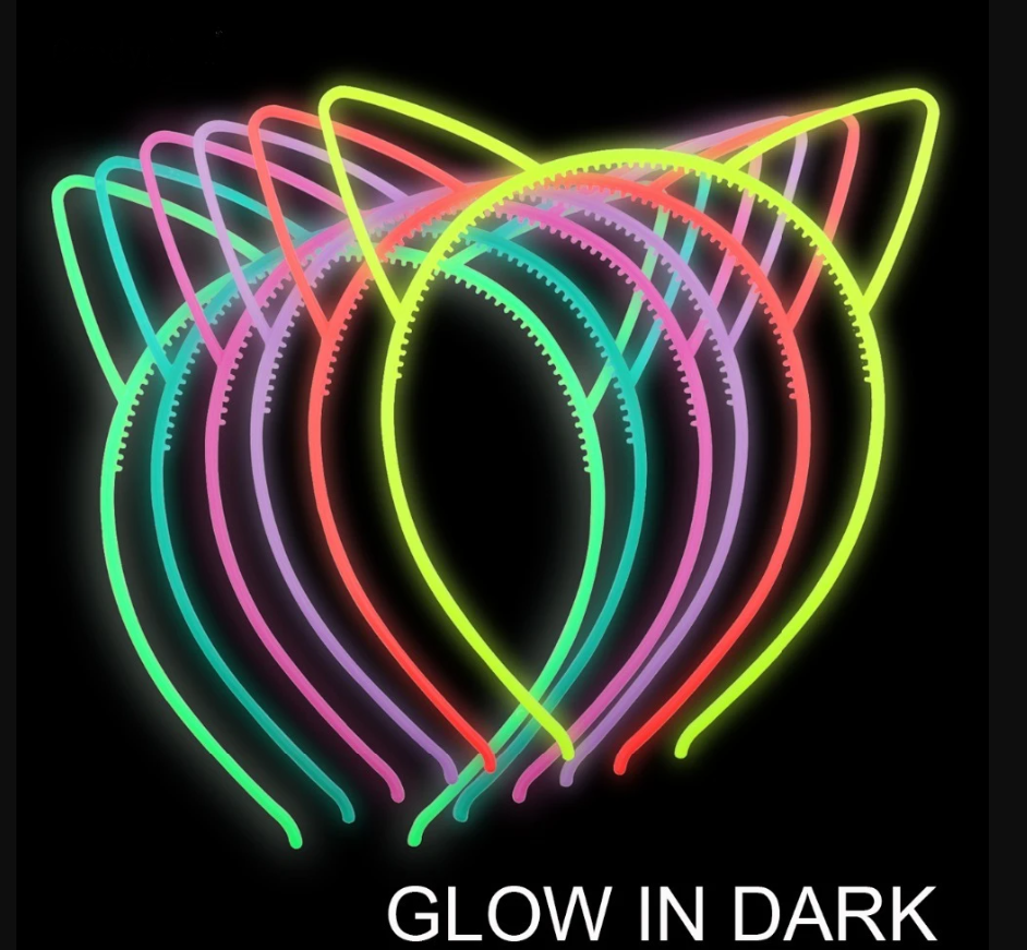 Karanlıkta Yanan Glow Kedi Kulağı Kedi Tacı Renkli 6 Adet (4172)