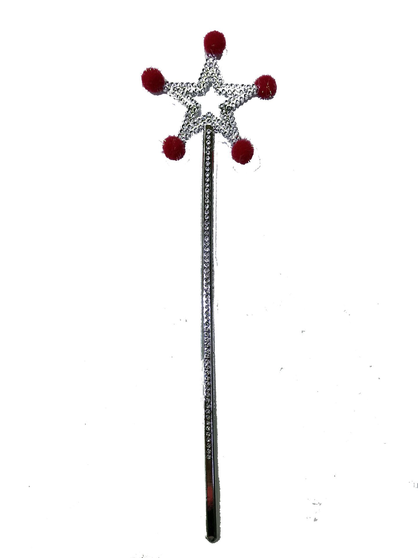 Yıldız Peri Asası Sihirli Değnek Kırmızı Ponponlu (4172)