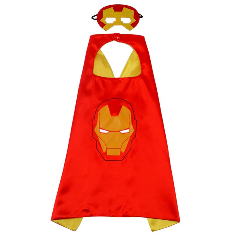 Demir Adam İron Man Avengers Pelerin + Maske Kostüm Seti 70x70 Cm (4172)