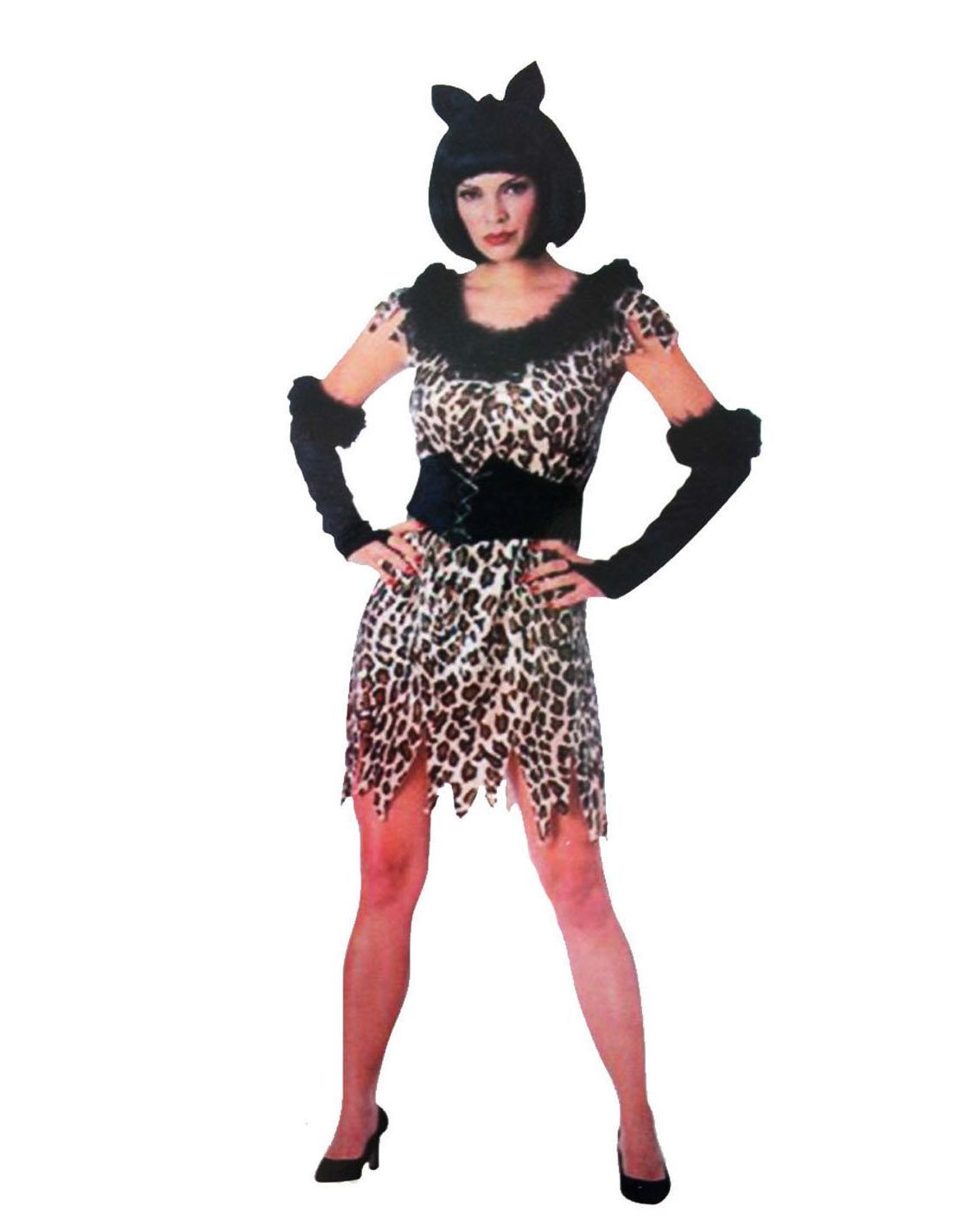 Yetişkin Bayan Leopar Kostümü  - Kedi Kız Kostümü - Taş Devri Kostümü (4172)