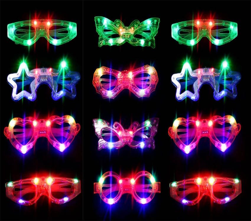 Led Işıklı Karışık 6 Model Yanar Söner Parti Gözlüğü 12 Adet (4172)