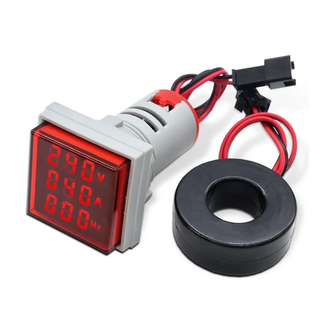 Voltampermetre 50-500v 0-100a Ac Kare Kırmızı (ad22-22vas) (4172)