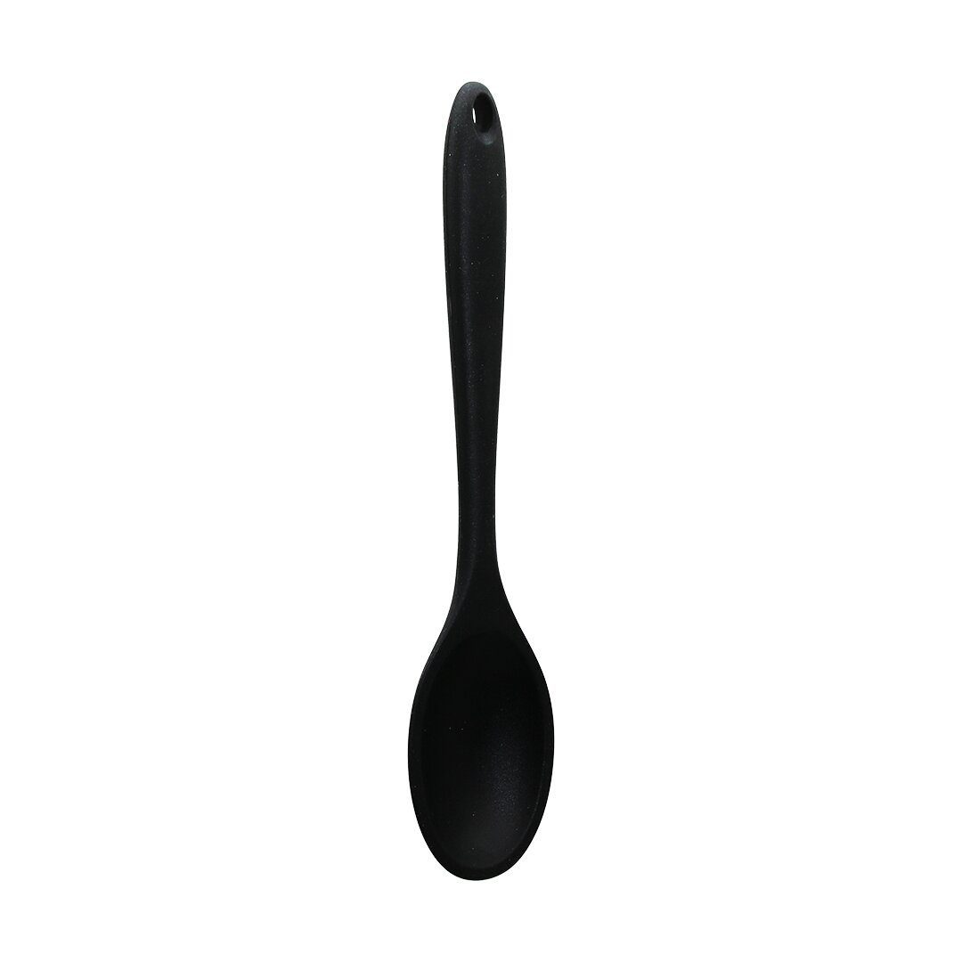 Siyah Ortaboy Silikon Kaşık 27cm (4172)