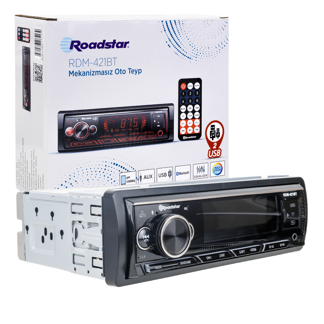 Roadstar Rdm-421bt 4x50 Watt Bluetooth /2xusb/sd/fm/aux Mekaniksiz Oto Teyp (4172)