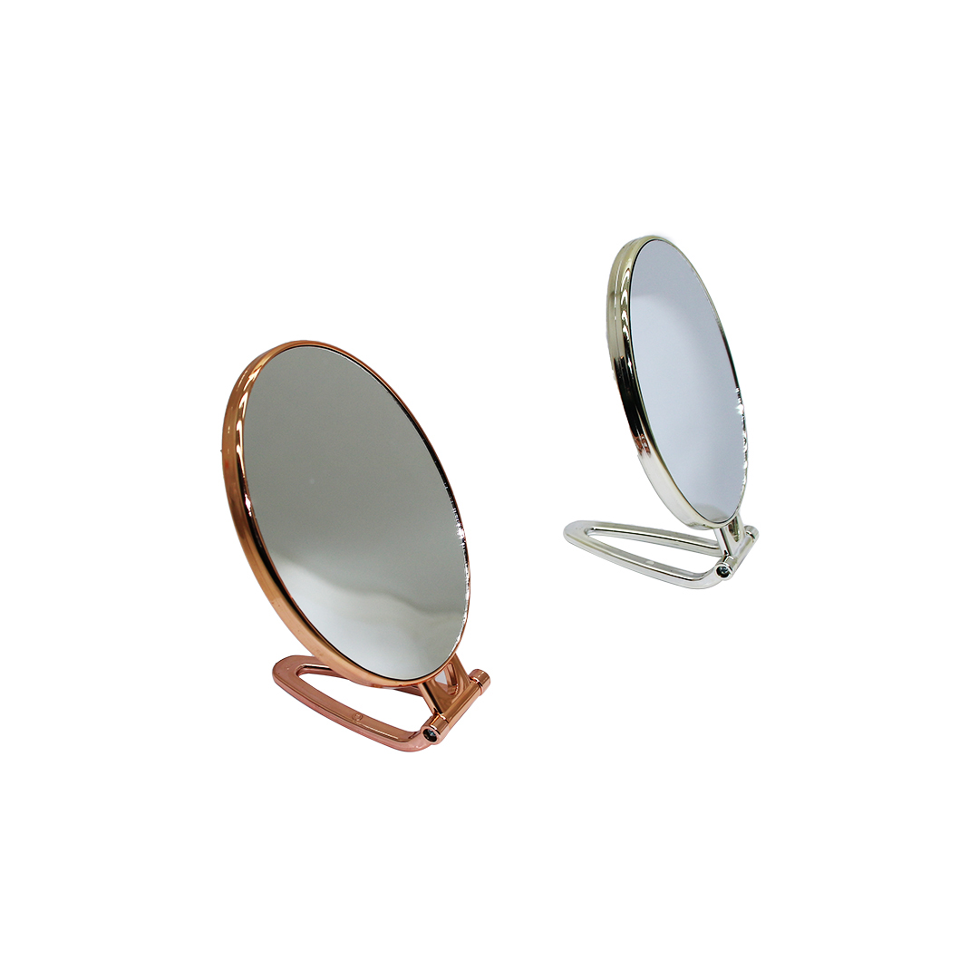 Oval Gold - Gümüş Pls.çerçeve Makyaj Aynası Çift Yönlü (4172)