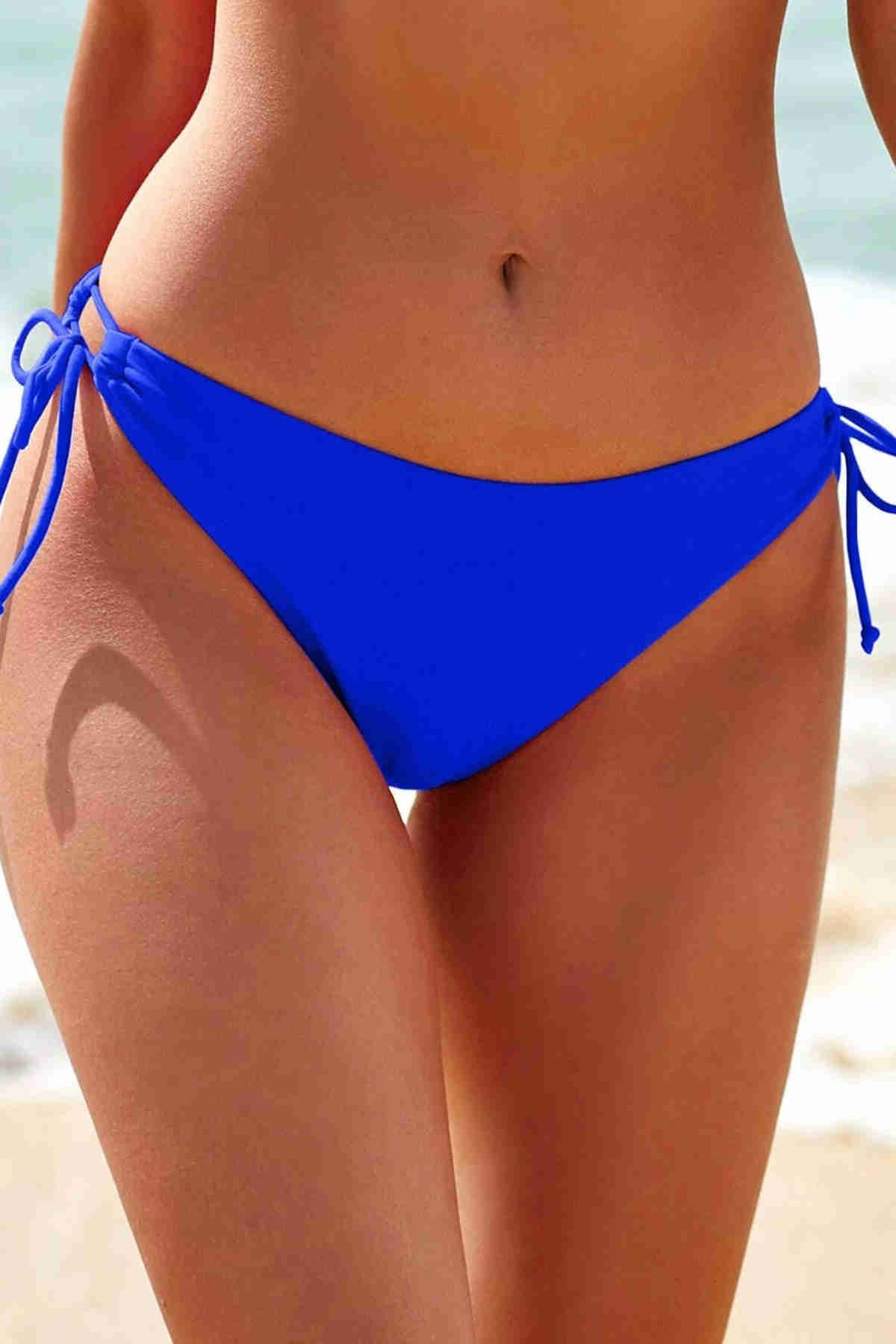 Özel tasarım Bağlamalı Bikini Altı Mavi (Lisinya)