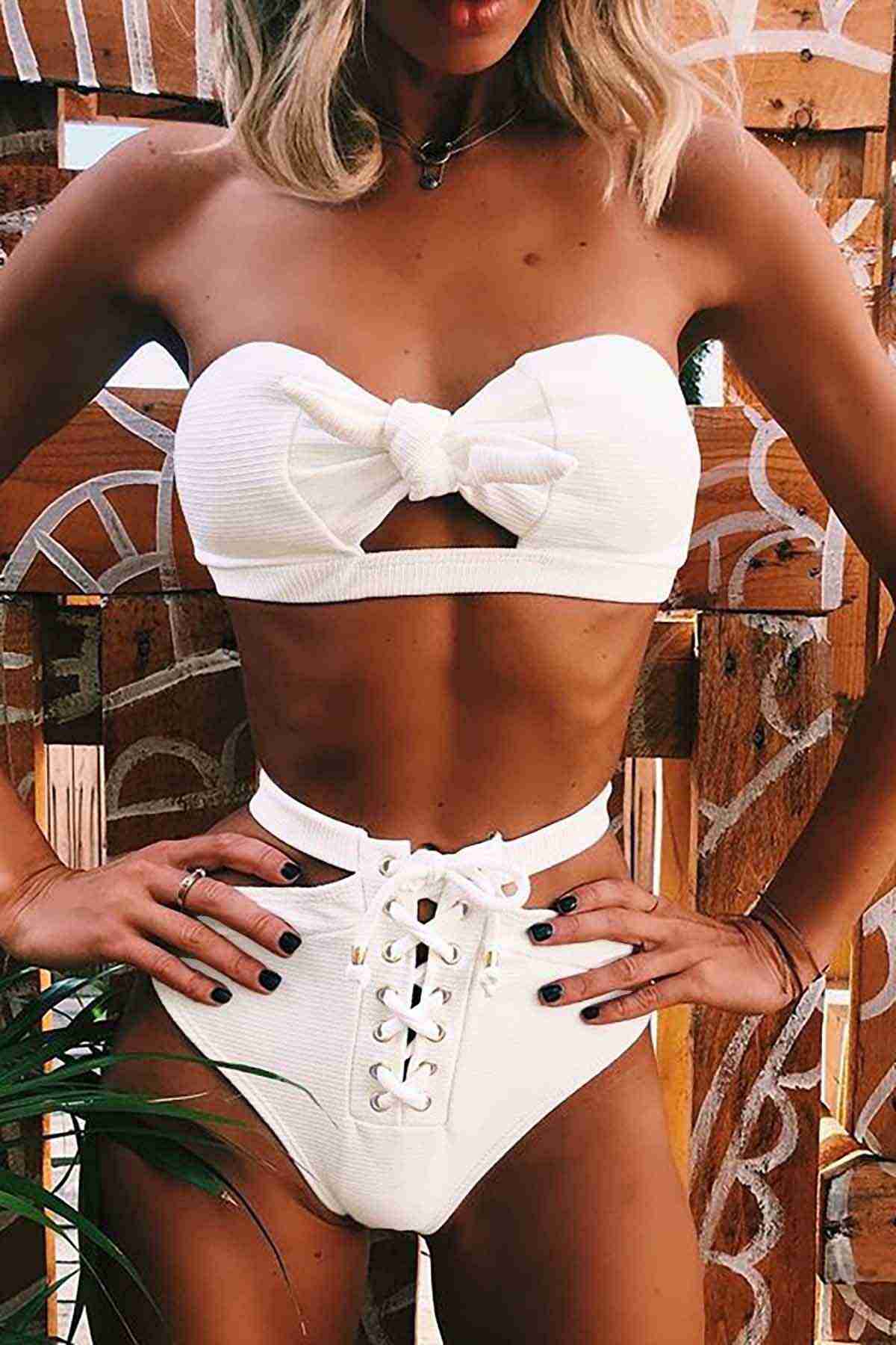 Özel Tasarım Bikini Üstü Beyaz (Lisinya)