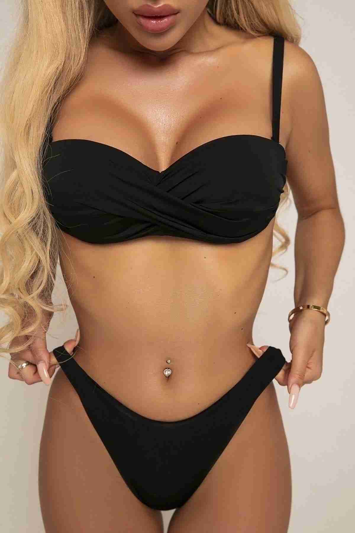 Brezilyan Şık Bikini Altı Siyah (Lisinya)