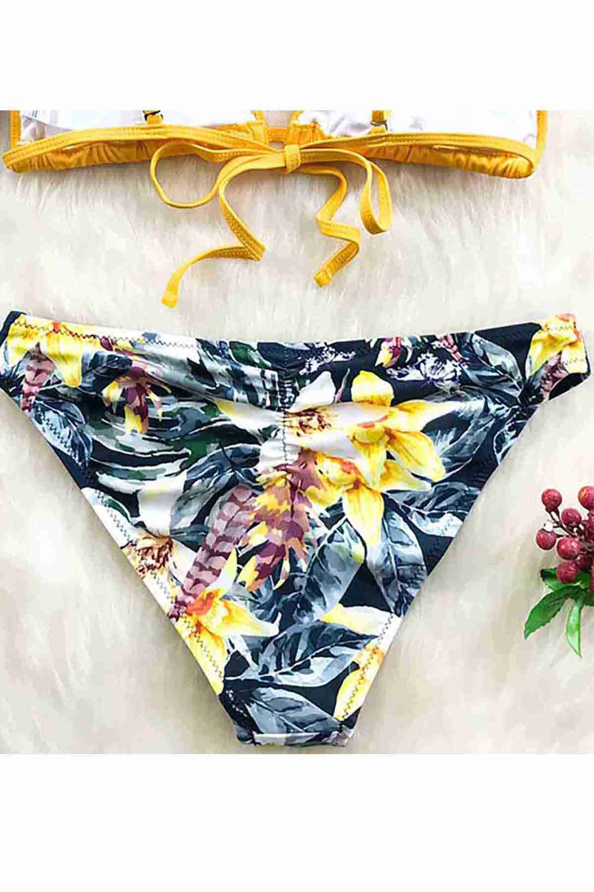 Çiçekli Bikini Altı Çok Renkli (Lisinya)
