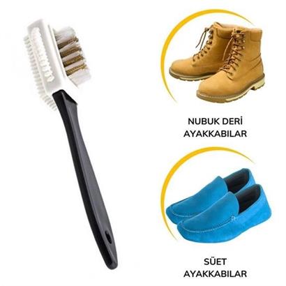 Lisinya303  Çift Taraflı Pratik Taşınabilir Süet Nubuk Deri Çizme Bot Ayakkabı Temizleme Bakım Fırçası