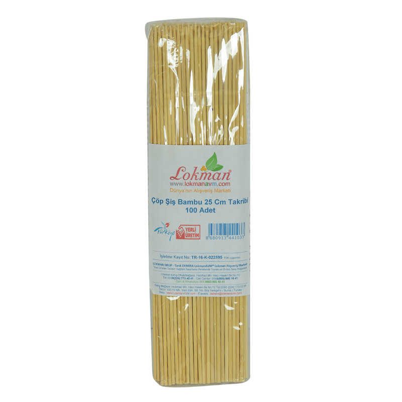 Lisinya214 Çöp Şiş Bambu Şişleri 25 Cm Takribi 100 Adet 1 Paket