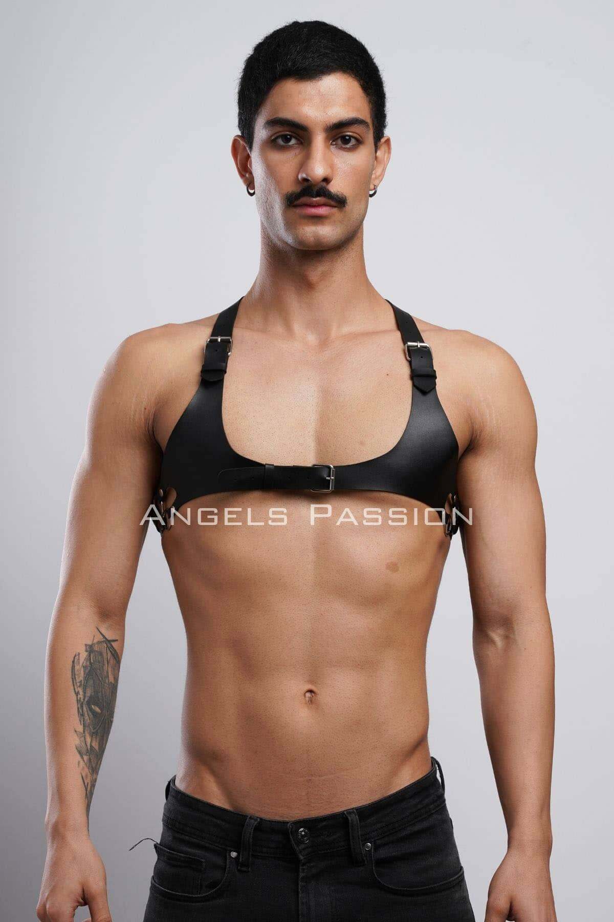 Lisinya41 Deri Erkek Göğüs Harness, Erkek Göğüs Harness, Erkek Göğüs Kemer - Ürün Rengi:Siyah