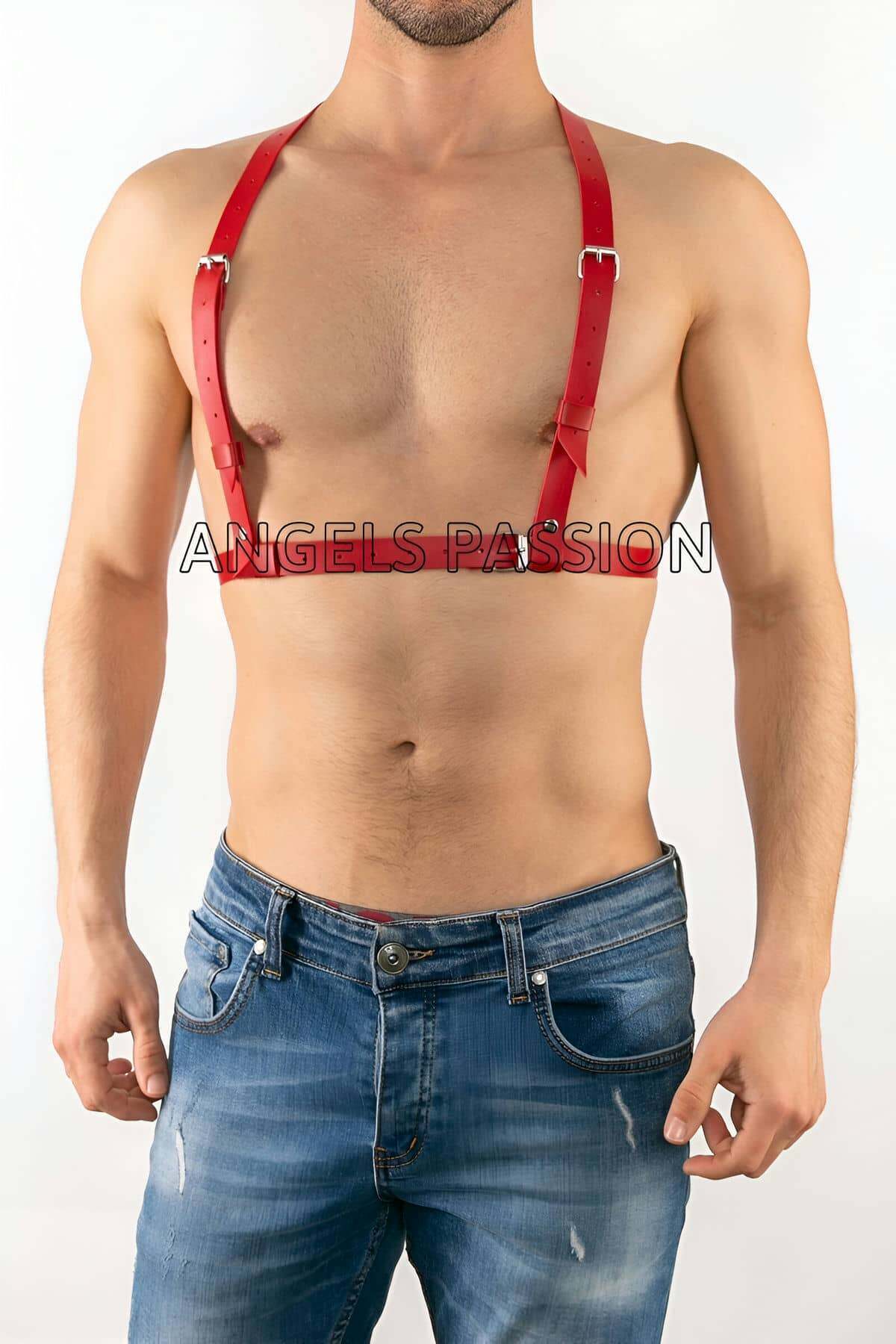 Lisinya41 Deri Erkek İç Giyim, Gay Fantazi Giyim Modelleri - Ürün Rengi:Kırmızı