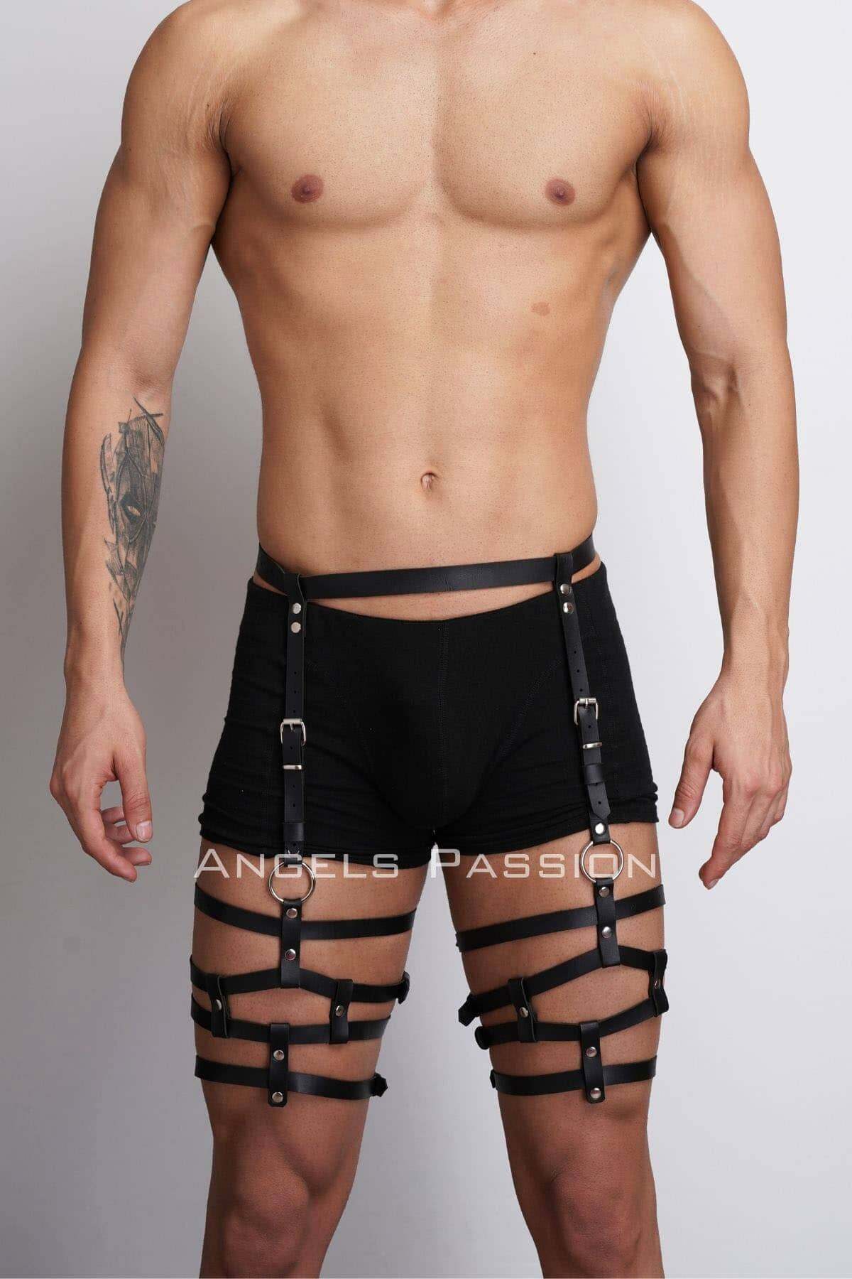Lisinya41 Erkek Bacak Harness, Bacak Kemer ve Bacak Aksesuar, Tarz Erkek Bacak Kemer - Ürün Rengi:Siyah