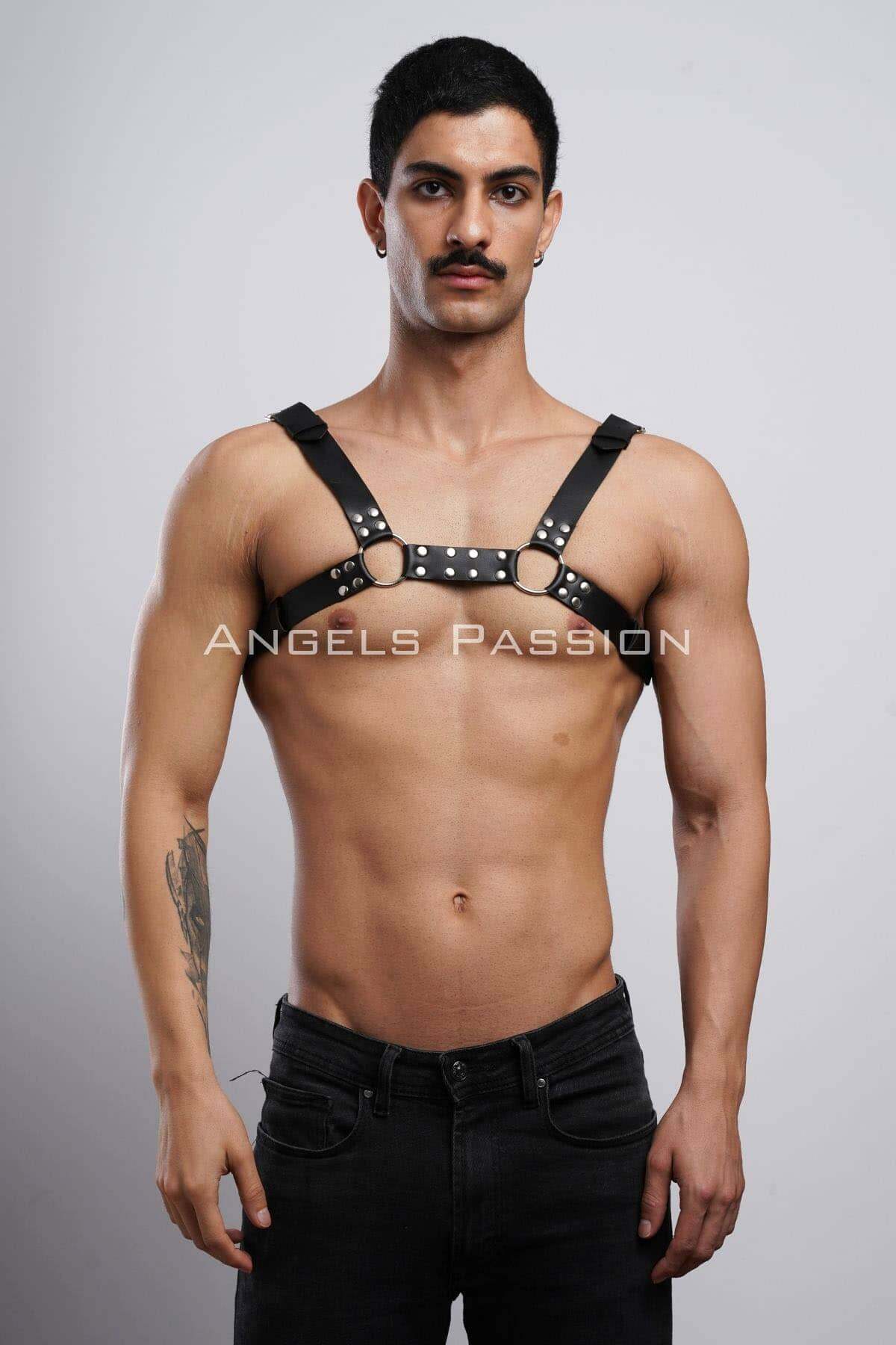 Lisinya41 Erkek Deri Fantazi Göğüs Harness - Ürün Rengi:Siyah