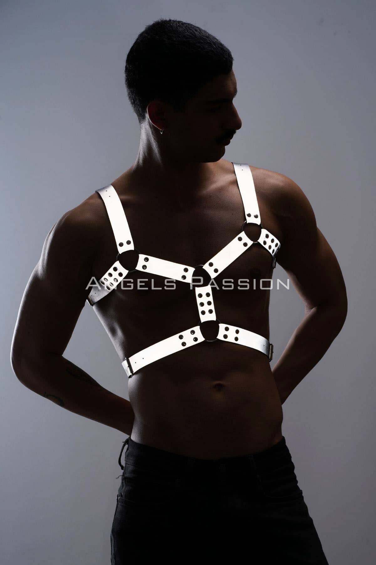 Lisinya41 Erkek Göğüs HarnessReflektörlü (Karanlıkta Yansıyan) Göğüs Harness - Ürün Rengi:Beyaz Reflektör