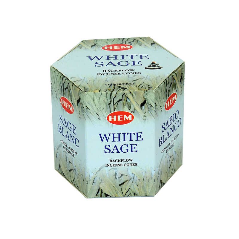 Lisinya214 Geri Akış Şelale Beyaz Adaçayı Kokulu 40 Konik Tütsü - White Sage Backflow Incense Cones