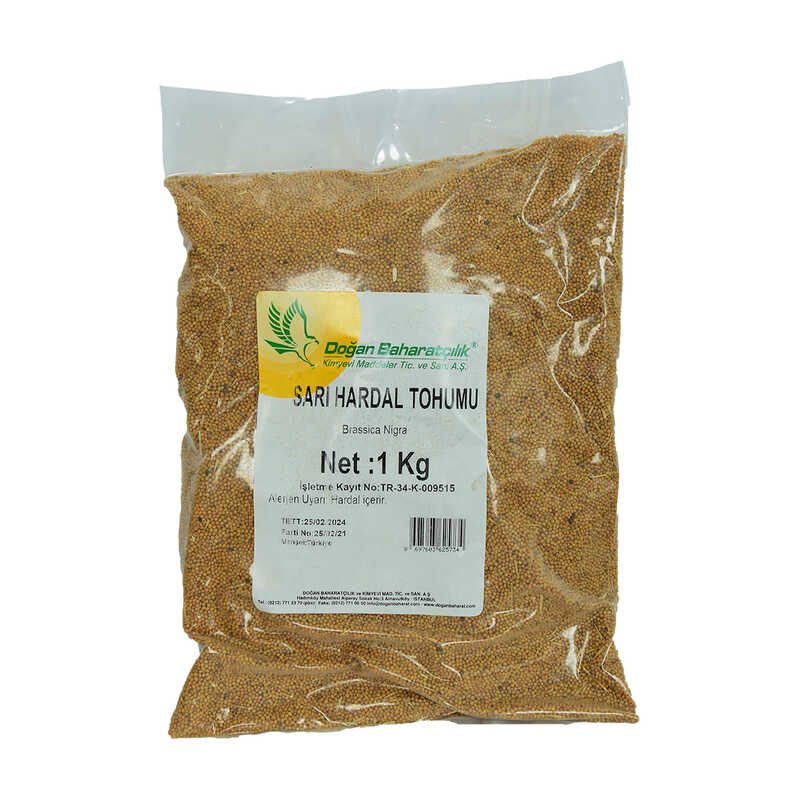 Lisinya214 Hardal Tohumu Tane Doğal Sarı 1000 Gr Paket