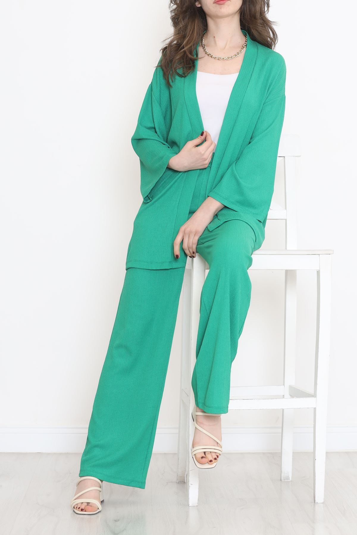 Lisinya275 Uzun Kimono Takım Yeşil