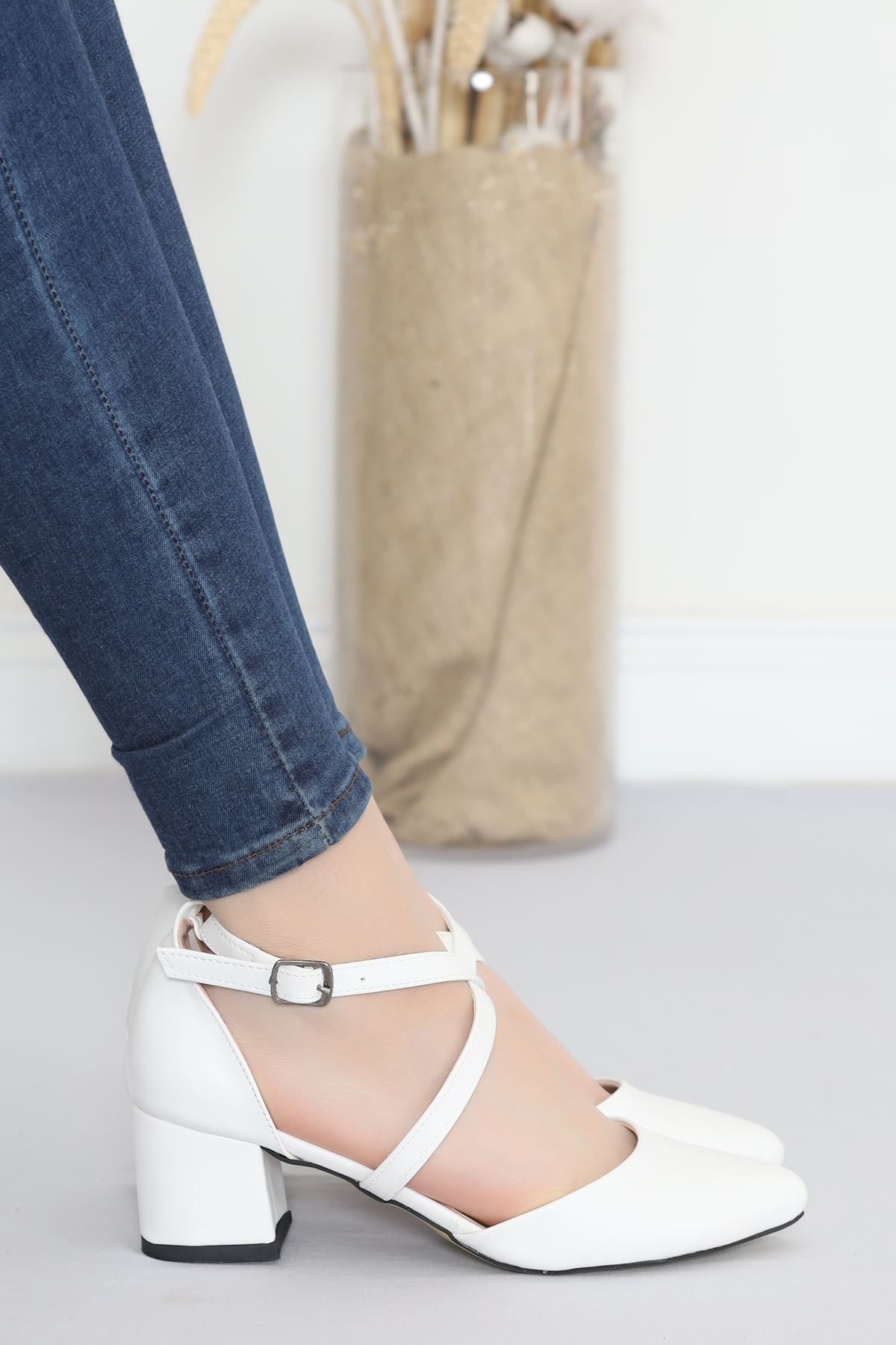 Lisinya275 5 Cm Topuklu Ayakkabı Beyaz