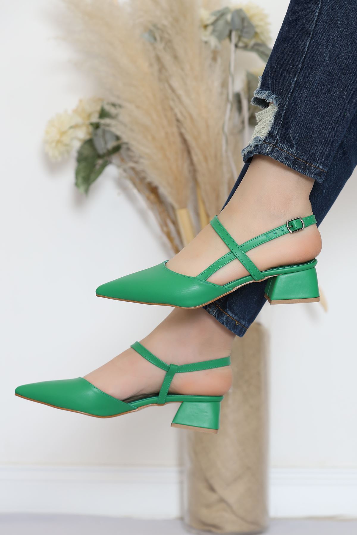 Lisinya275 4 Cm Topuklu Ayakkabı Yeşil