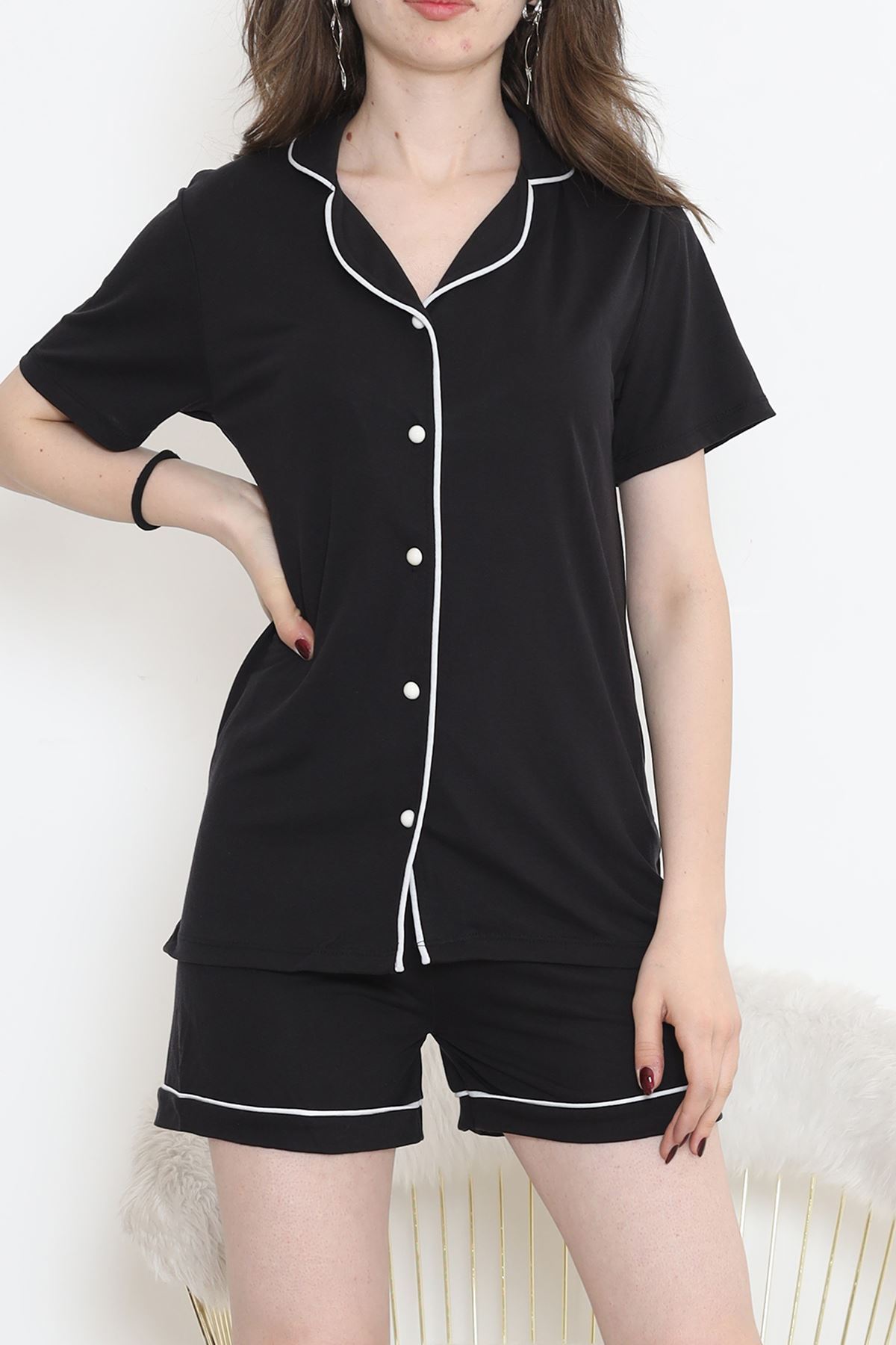 Lisinya275 Şortlu Pijama Takımı Siyah