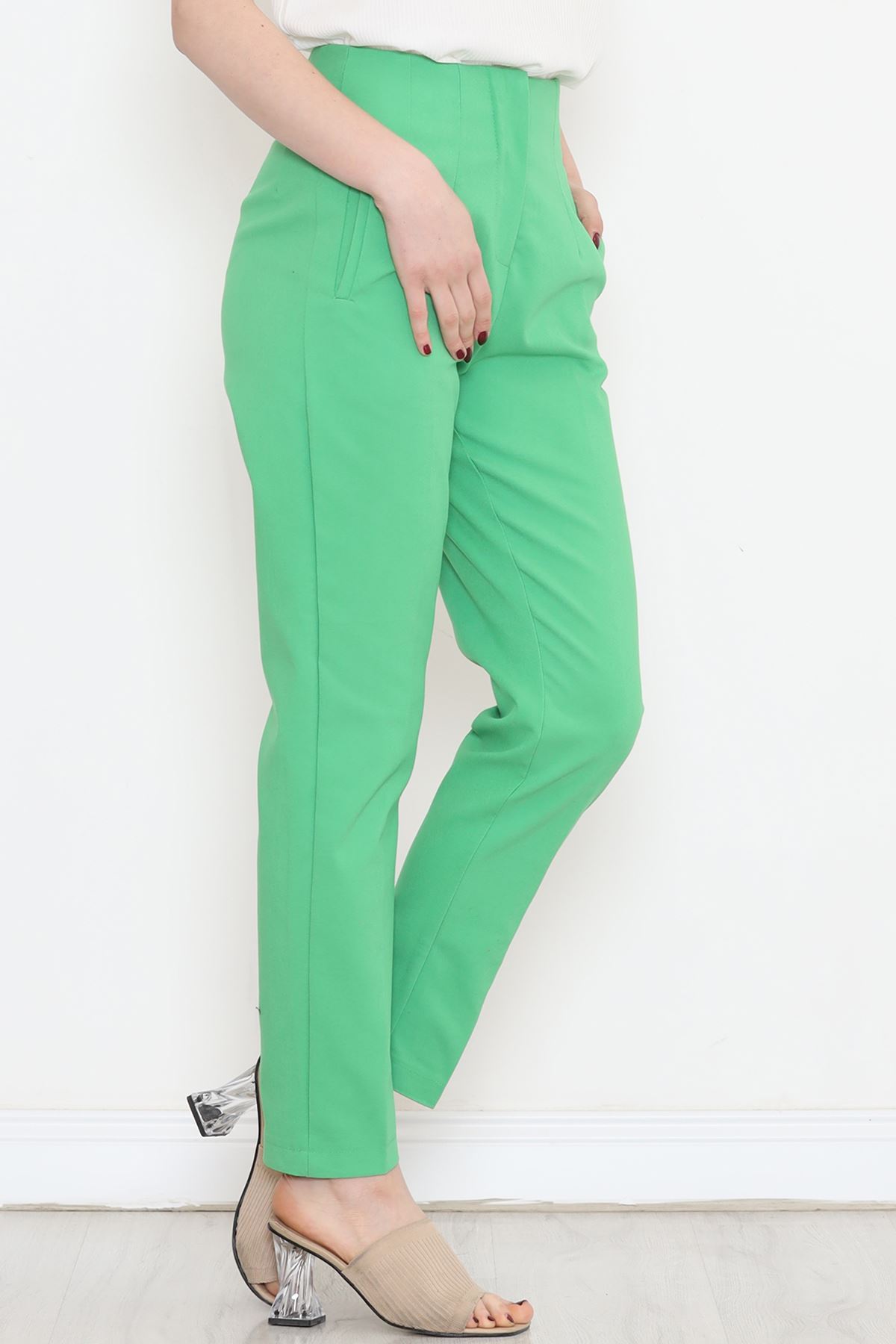Lisinya275 Beli Pensli Duble Pantolon Yeşil