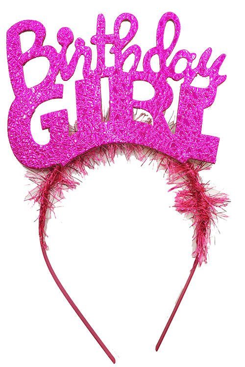 Lisinya193 Birthday Girl Yazılı Fuşya Renk Parti Kızı Doğum Günü Tacı