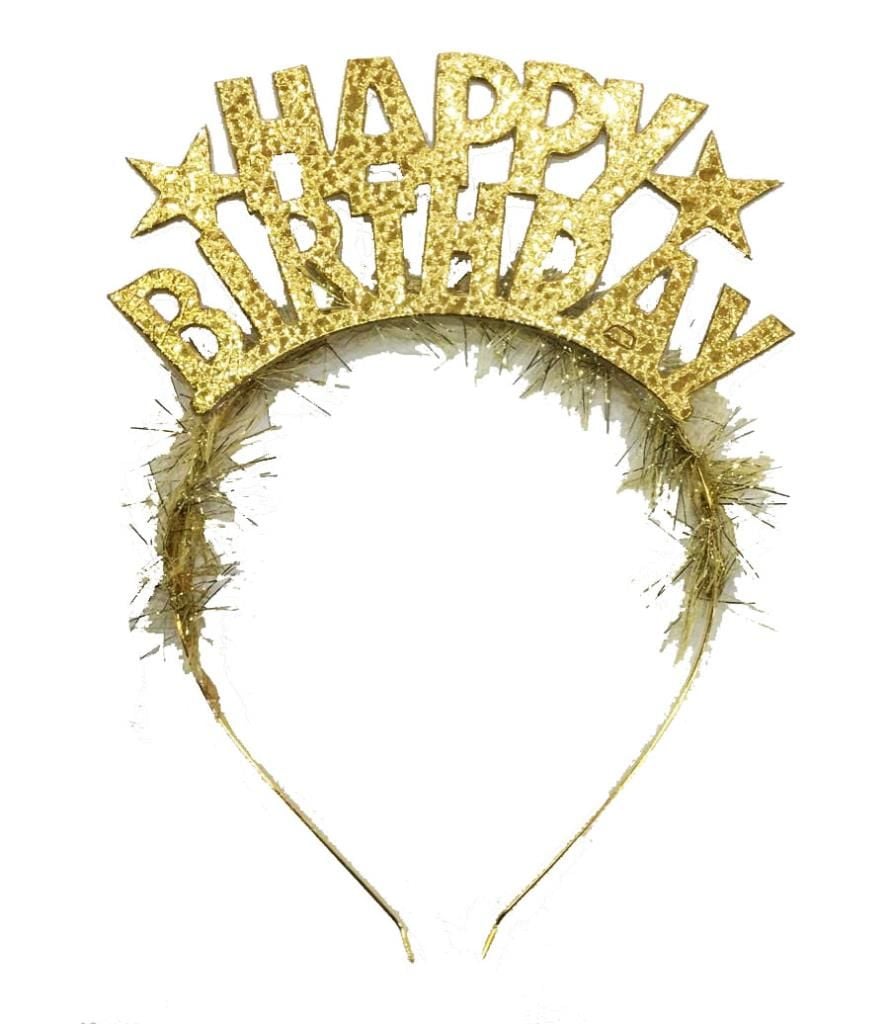 Lisinya193 Altın Renk  Birthday Yazılı  Doğum Günü Parti Tacı