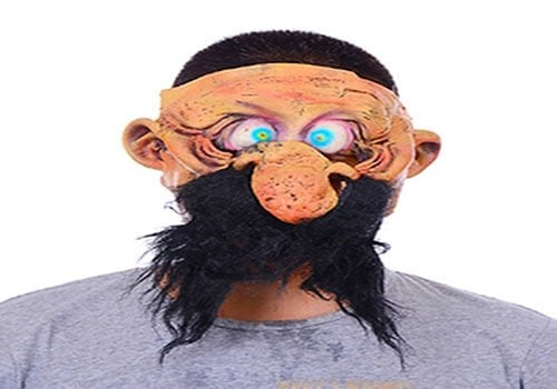 Lisinya193 Siyah Kabasakallı Büyük Burun Pörtlek Gözlü Lateks Mağara Adamı Maskesi