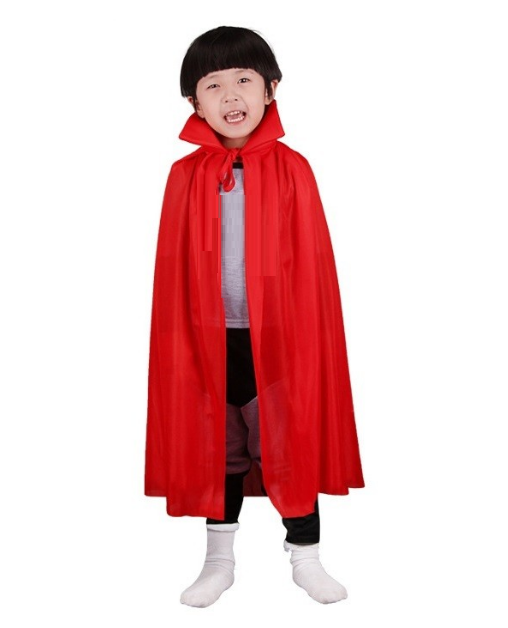 Lisinya193 Kırmızı Renk Yakalı Pelerin Çocuk Boy 90 cm