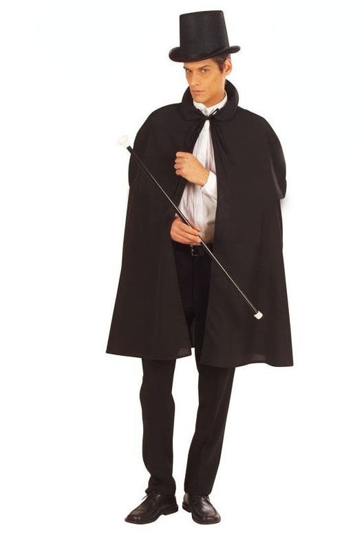 Lisinya193 Siyah Sihirbaz Pelerini 120 cm  Sihirbaz Şapkası 12 cm Yetişkin Boy