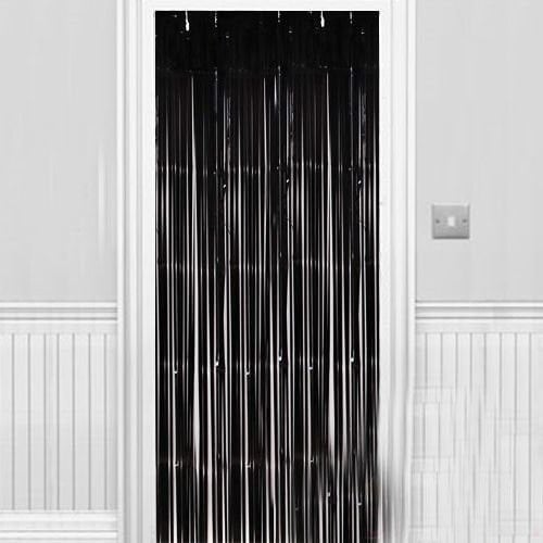 Lisinya193 Siyah Renk Işıltılı Duvar  Kapı Perdesi 100x220 cm