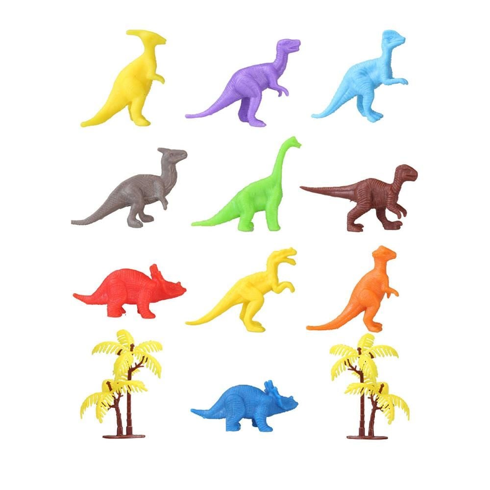 Lisinya193 683 Toy Play 12 Parça Renkli Mini Dinozor Figür Seti 4-6 cm