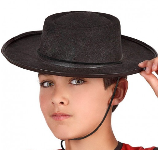 Lisinya193 Siyah Renk Keçe Flamenko Şapkası Çocuk Boy