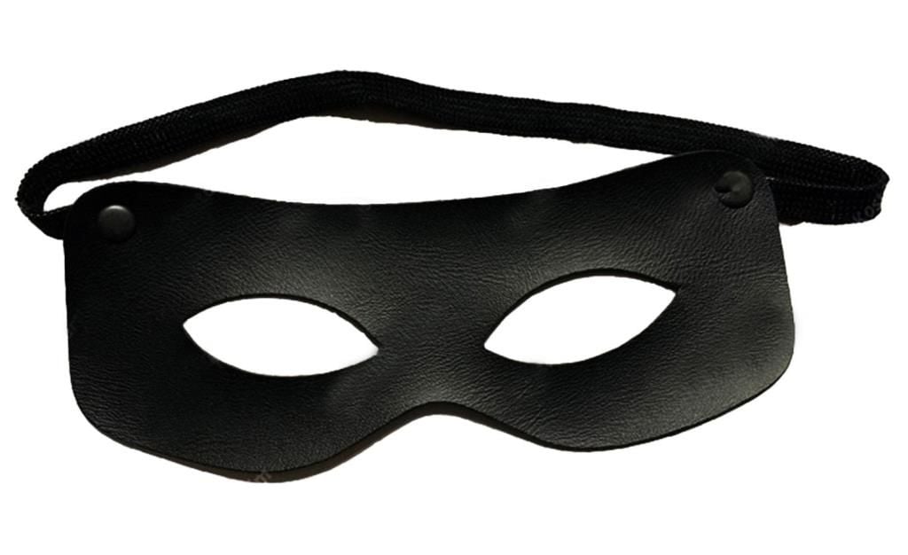 Lisinya193 Siyah Renk Vinleks Deri Malzemeden İmal Zorro Maskesi Hırsız Maskesi 7x16 cm