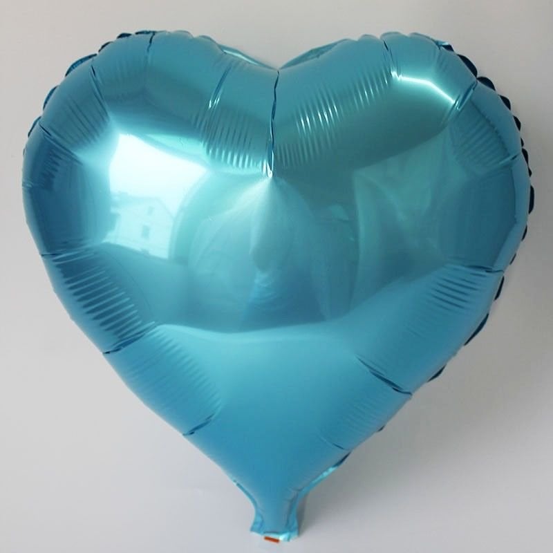 Lisinya193 Kalp Balon Folyo Açık Mavi 45 cm 18 inç