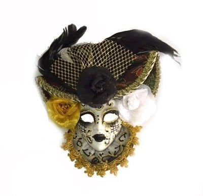 Lisinya193 Güllü Dekoratif Seramik Maske Siyah Renk