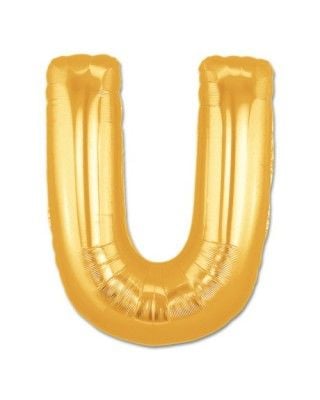 Lisinya193 U Harf Folyo Balon Altın Renk  40 inç