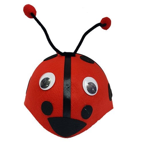 Lisinya193 Gösteriler İçin Ponponlu Kırmızı Renk Uğur Böceği Hayvan Şapkası
