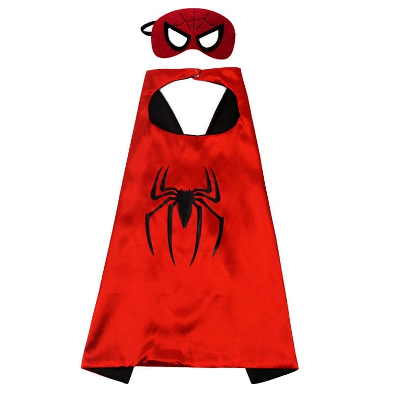 Lisinya193 Örümcek Adam Spiderman Angers Pelerin + Maske Kostüm Seti 70x70 cm