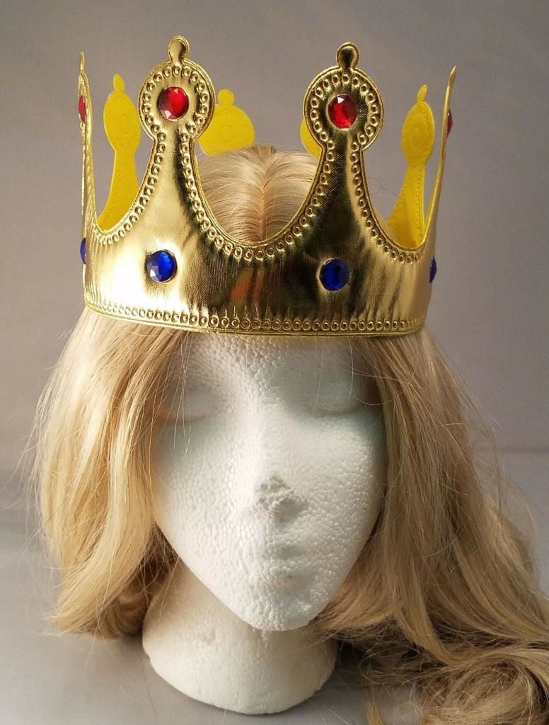 Lisinya193 Altın Renk Kumaş Malzemeden İmal Çocuk Kral Tacı 57 cm