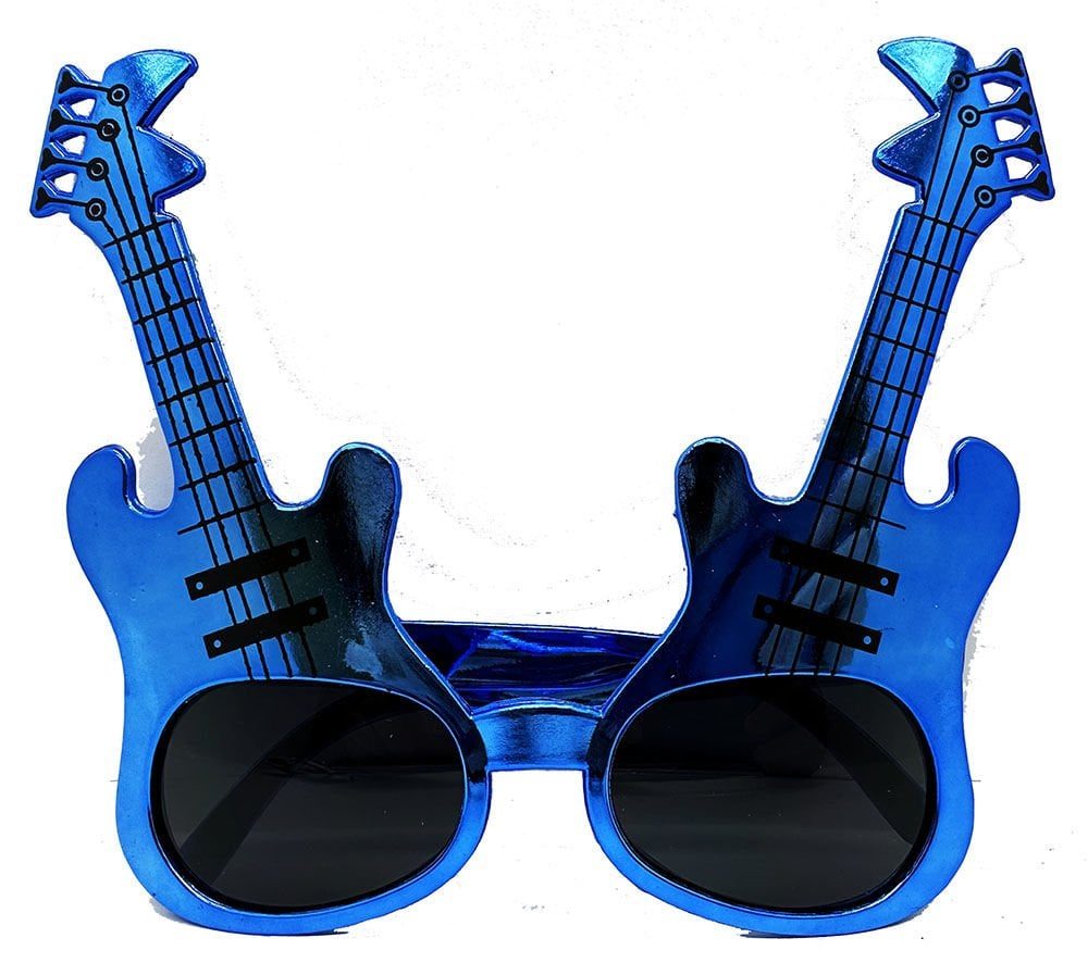 Lisinya193 Mavi Renk n Roll Gitar Şekilli Parti Gözlüğü 15x15 cm